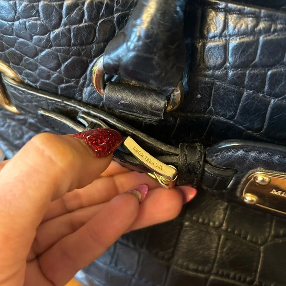 Michael Kors croc embossed Hamilton Large Satchel - Picture 3 of 10